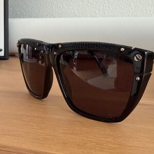Lanvin Black Sunglasses with Black  Lenses - silver hardware